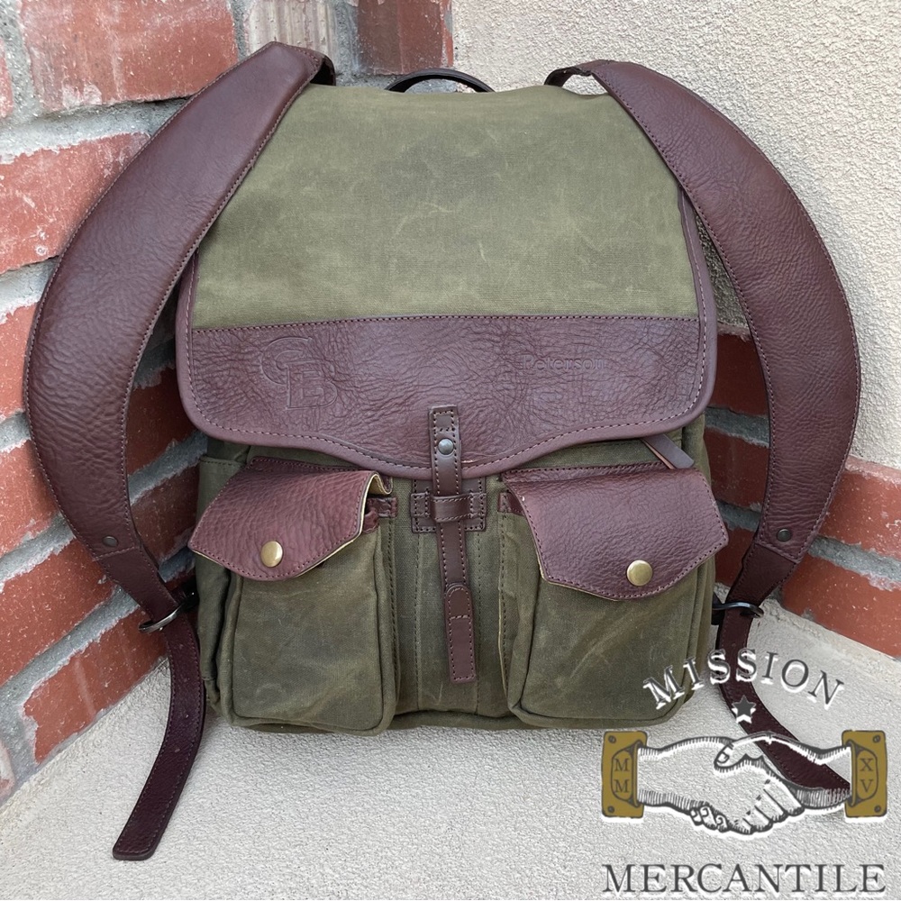 🆕 Mission Mercantile Leather Goods CAMPAIGN WAXED CANVAS BACKPACK | All Purpose